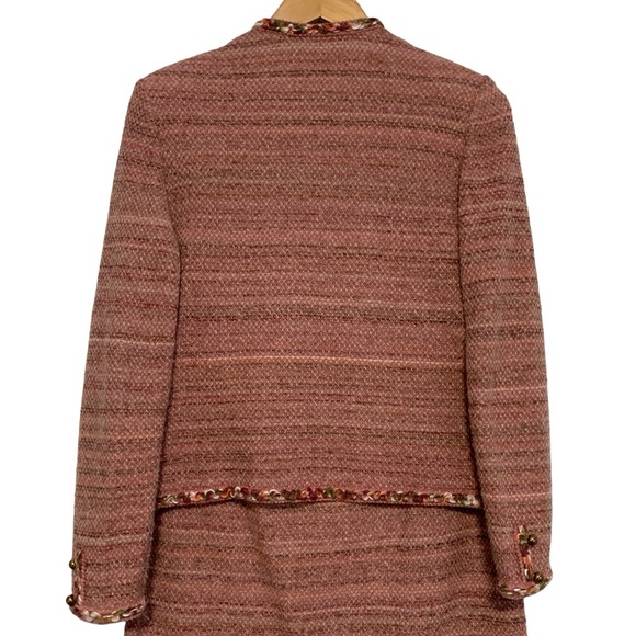 Vintage 80’s Castleberry Stretch Tweed Jacket & Skirt Suit In Pink | Size 10 - Picture 10 of 16